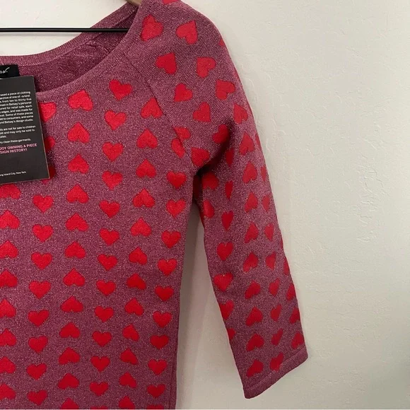 Vintage Betsey Johnson Heart Print Top - Picture 5 of 6